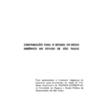 Contribuição para o estudo do bócio endêmico no Estado de São Paulo