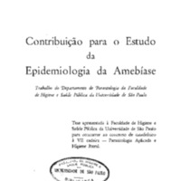 Contribuição para o estudo da epidemiologia da amebíase